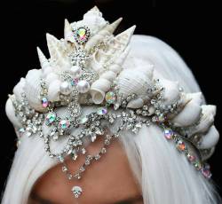 hannahmermaid01:  Look at this gorgeous mermaid crown by @chelseasflowercrowns  -  #mermaids #tiara #whitecrown #whitehair #mermaidcrowns #handmade #seashells #white #whitehair #boholove #gypsysoul #auracrystals #gemstones #quartz #love 