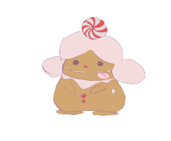 fancy-vivillon:  Flat color version of my gingerbread slurpuff, which is probably cuter than the shaded one unfortunately. :v 