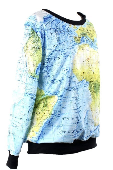 wickedclothes:  World Map Sweatshirt This sweatshirt is made with an all-over print
