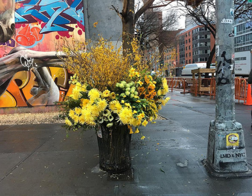 escapekit:  Bin Bouquets Floral designer Lewis Miller turns empty garbage cans in New York into volu