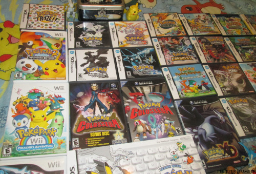 pelipper:  I decided to take some updated pictures of my Pokemon Games Collection! *Edit - since I got X and Y I put them on this post ^^ 