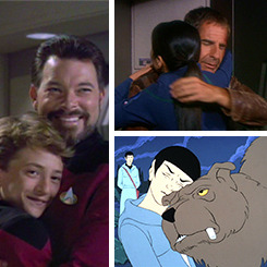 startrekhugs:[Image: Photoset of many Star Trek hugs.]It’s happened. The thing every Star Trek blog 