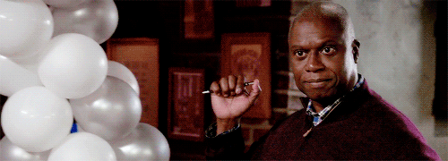 jacquez45:  leupagus:  prewars: Of course, you didn’t want to burst my bubble. Pun intended. Seriously though, how did he NOT BLINK  Andre Braugher as Raymond Holt is a fucking master class. The whole show is amazing but Captain Holt is on another level. 
