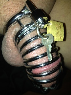 lockmeinchastity:  mfmhotwife:  teasemeplz:  nethnggoes:  My wife said if I agreed to have my cock in chastity for a month, that I could keep a key with me at all times. Well, she didn’t break her promise, but this isn’t what I had in mind.  evil,