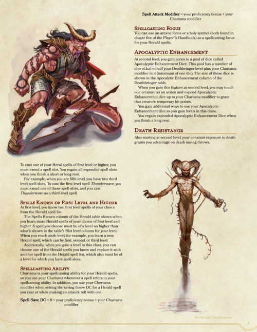 the-huntsmans-homebrews:  It’s here! A semi-villainous class, just in time for Halloween. ;)The Herald PDF Version