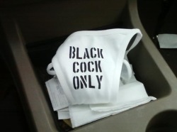 marksharesit:  usedbyblacks:  cuckoldtoys:  &ldquo;Black cock Only&rdquo; thong.  @UsedByBlacks  My wife needs a pair of these 