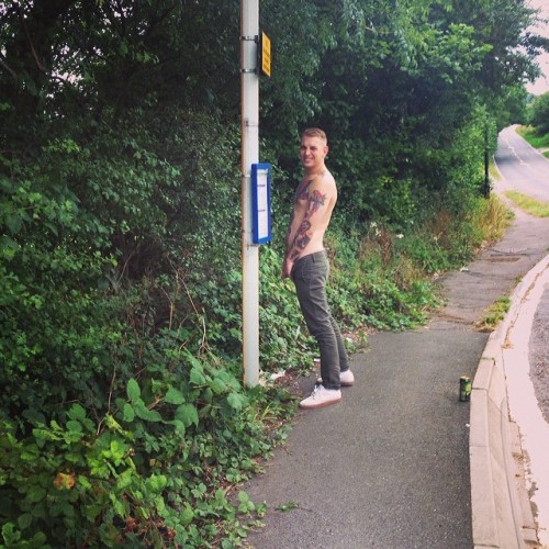 scallylads:  instalads:  Peeing.  Where is this bus stop 