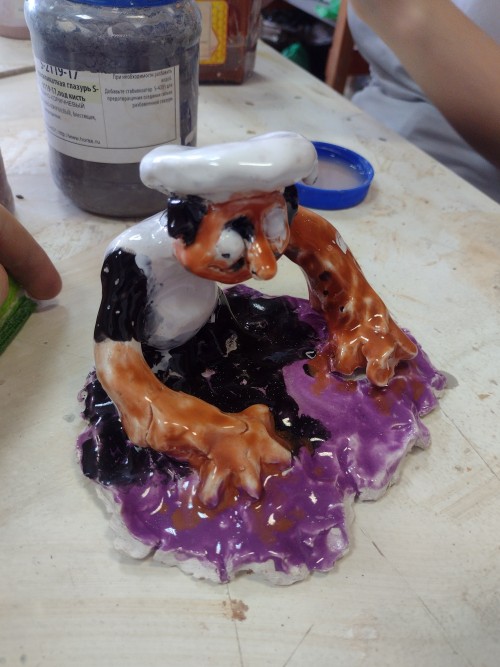 GUUUUUYS, Check Out The Fake Peppino I Made In My Ceramics Class! I'm Proud Of Him Like A Son.