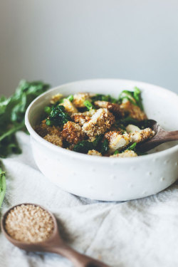 thelavishsociety:  Garlic Broccoli Rabe with Panko Crusted Chicken by My Name is Yeh | LVSH