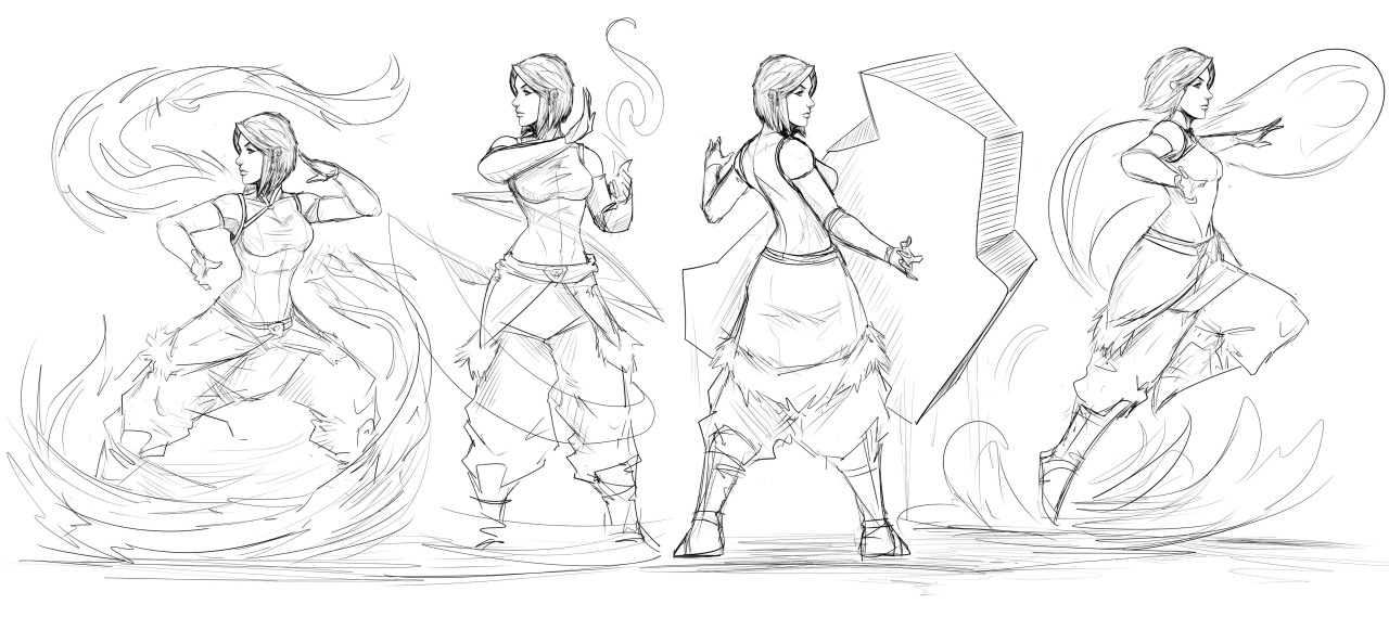 metalwarrior22:  korra bending all four elements by Sketchydeez Posted with permission