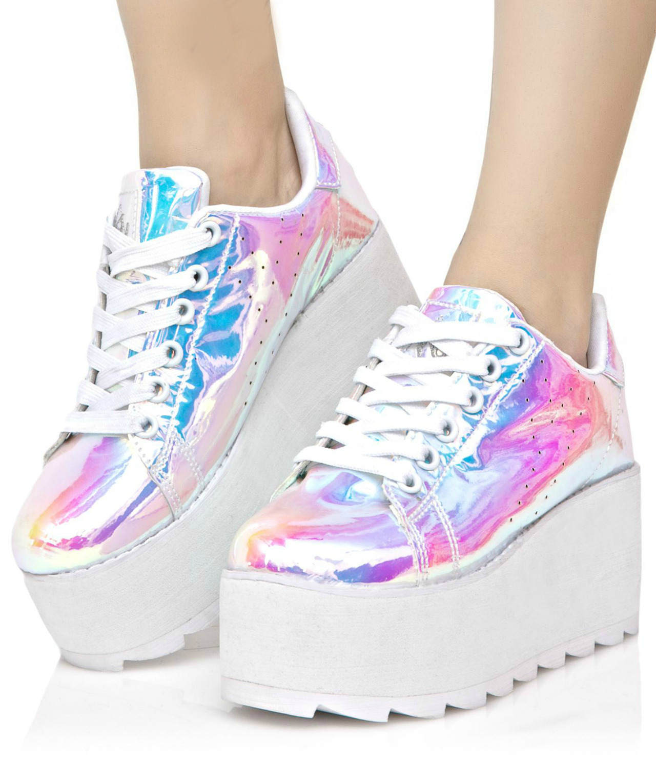 dumdolly:  cherrydope:  coquettefashion: Cute Shoes  Pink Chunky Boots | Holographic Sneakers 