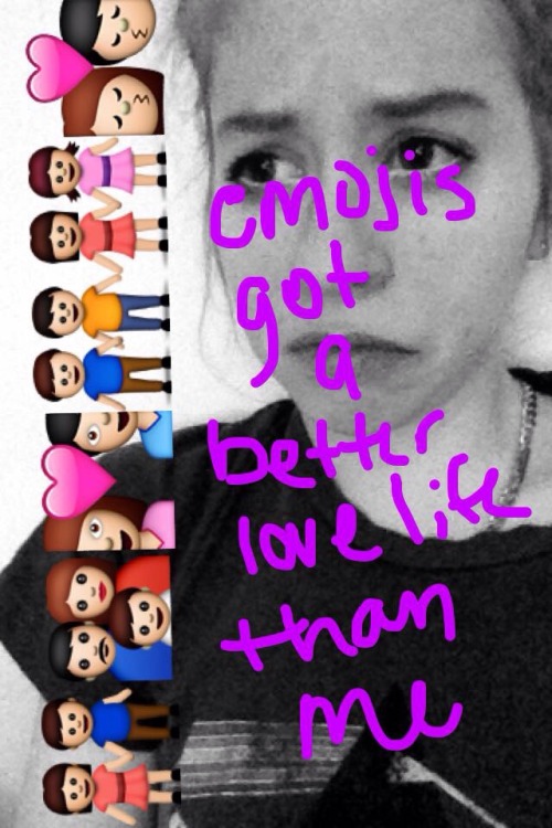Documentation of my “life” by using the creative art form of emojis on snapchat. Clearly it’s a lit Friday night…😩🔫