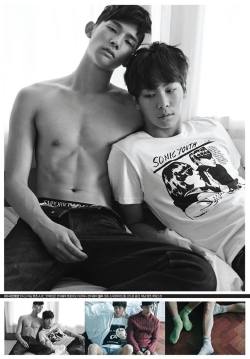 kengdeng:  Lee Cheol Woo &amp; Park Hyeong Seop for CéCi Campus - Bromance Diary  cr. nagi223 via Ma Boyz Friends 