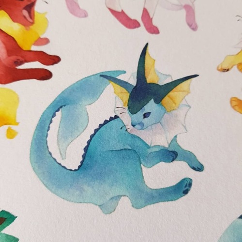 rozenn-blog:Eeveelutions ✩°｡⋆⸜(ू˙꒳​˙ )I adore those pokemons and wanted to draw them all for so long