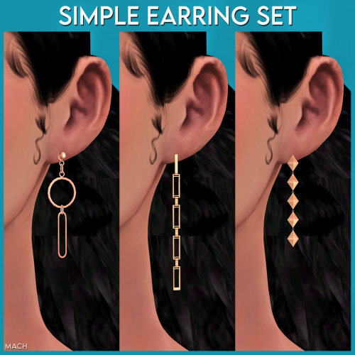 [MACH] SIMPLE EARRING SETNew meshEach 7 SwatchesSpecular mapHQ compatibleDOWNLOAD