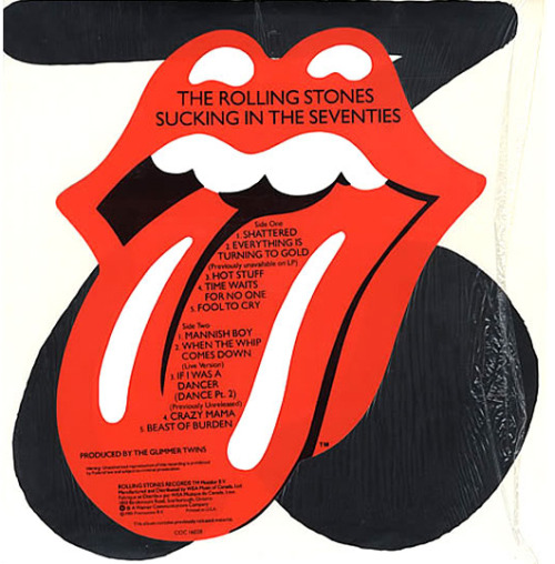 Rolling Stones, cover of the compilation Sucking in the Seventies, 1981. The vinyl release had a cel