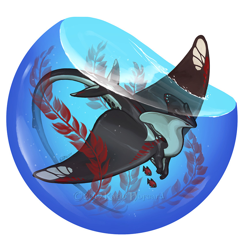 eskiworks: Petite place commission for Xetsa of their really amazing manta dragon