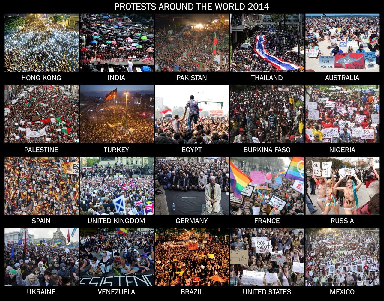 heisfinallyfree:  Protest around the world 2014 
