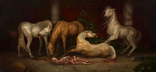 ex0skeletal-undead: The Mares of Diomedes by Elisa Gauthier This artist on Instagram