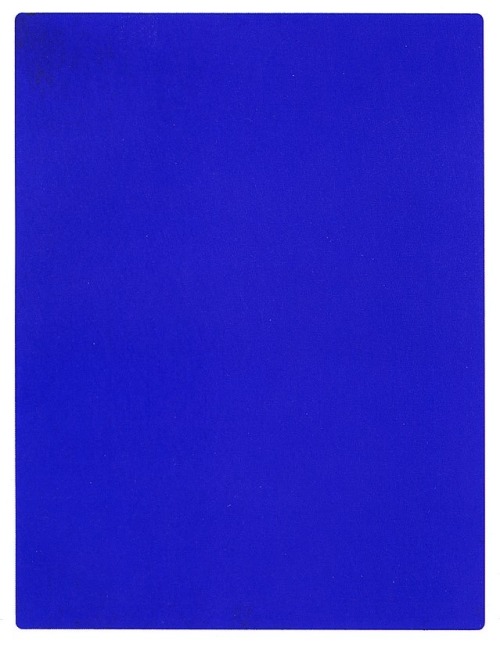 inthenoosphere:IKB 191, 1962, Yves KleinInternational Klein Blue (IKB) is a deep blue hue first mixe