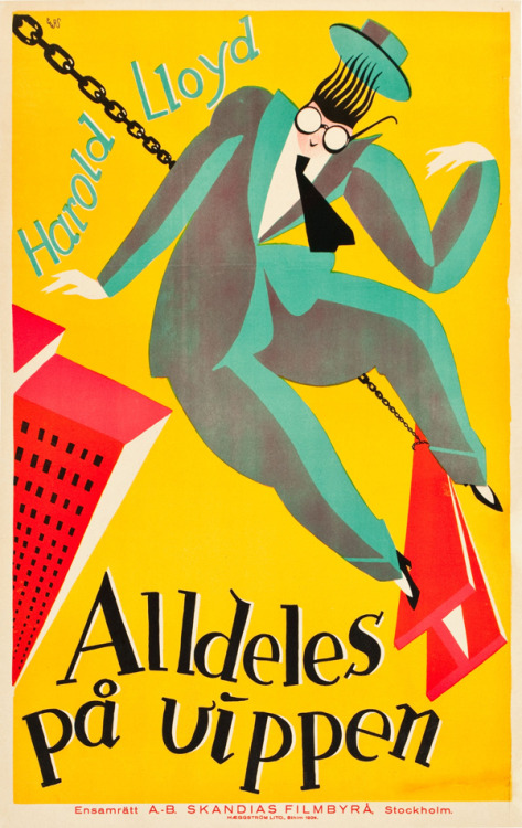 Safety Last! (1923). Swedish poster.