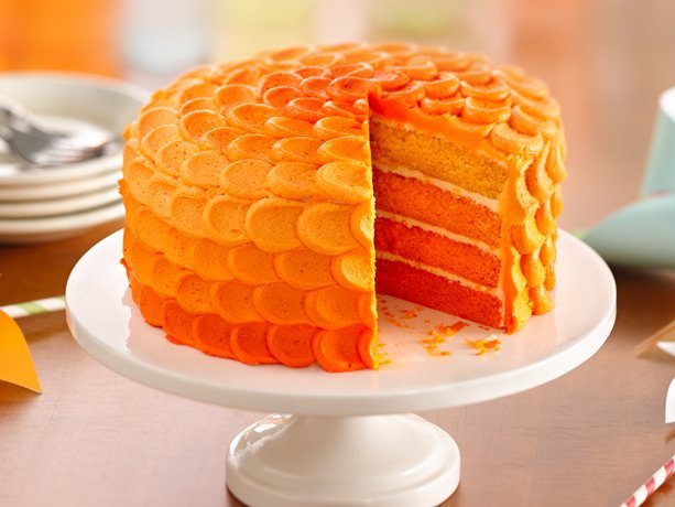 thecakebar:  Tangerine Ombre Cake Recipe  