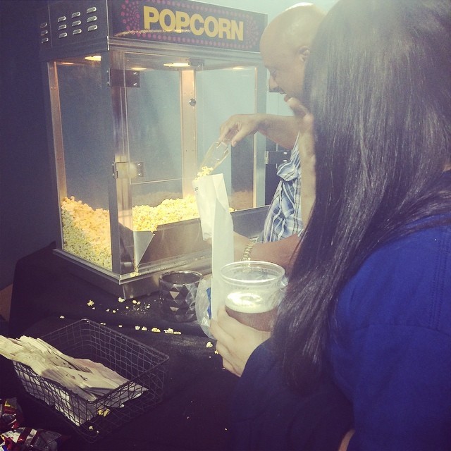 @vicloy telling the guy in front of her to hurry up haha #popcorn #dugoutclub #toodown