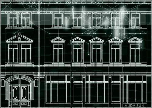 alidasun:  Outtakes from “Dividing Lines” 3D mapping projection in Weimar, Germany.
