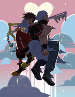 ramaoart:  This is my piece for the Pride Gaming Zine! I am Soriku all the way! 💖