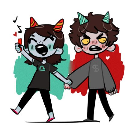 rurururo:Finally, terezi convinced karkat to play with her! &gt;:]
