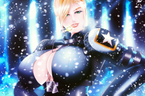 jassycoco:  ::MKX Cassie Cage:: 2K15 Update 2015 Update: changed colors, fixed arm, clothes, removed nips and added snow, more dark blues and lights, neutral oranges, purples, and a hint of red to create a dark snowy atmosphere. More glow added and fixed