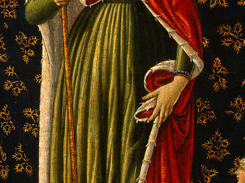 benozzo-gozzoli: Saint Ursula with Angels and Donor (detail), 1455, Benozzo Gozzoli