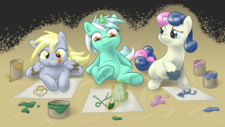 epicbroniestime:  Fingerpainting ponies by ~0Riane0  &gt;W&lt;!