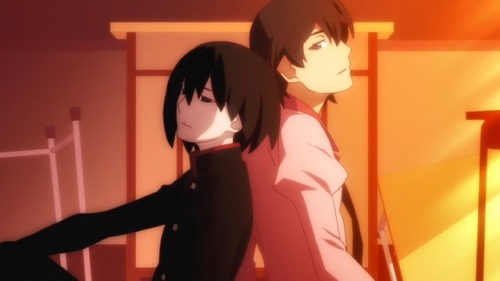 Monogatari Series - Zoku owarimonogatariCambio de generos (Ougi Oshino - Koyomi Araragi)