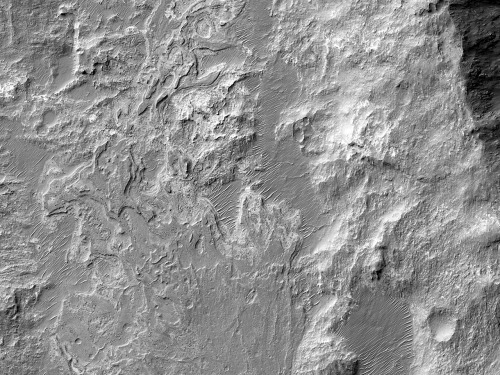 beautifulmars:Layers and Channels on the Floor of Roddy Crater