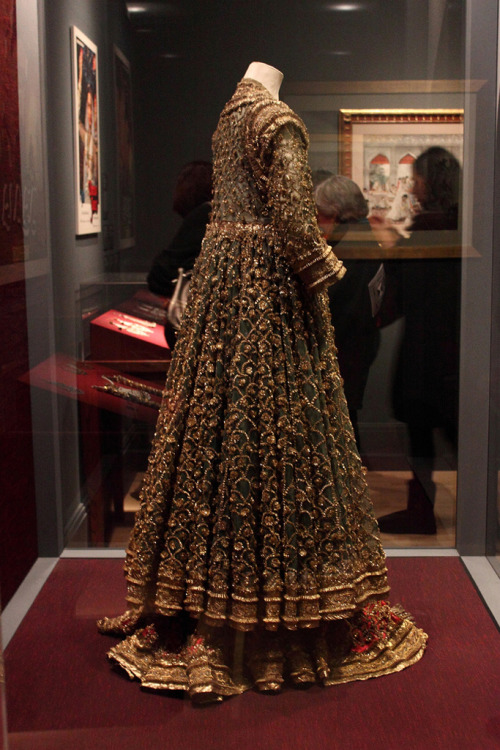 Extravagant costume worn by a dancer or noblewoman at the flamboyant Lucknow Court, popular in sever