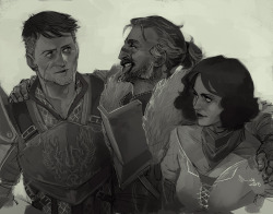 theminttu:  “You’re looking scrawny, Carver. Do the Grey Wardens not feed you at all?” I got to thinking about the Hawke siblings and how Everything Is Fine :—-) 
