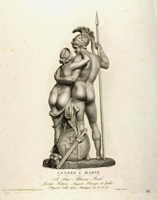hadrian6: Venus and Mars. Angelo Bertini. Italian. engraving after Antonio Canova. hadrian6.t