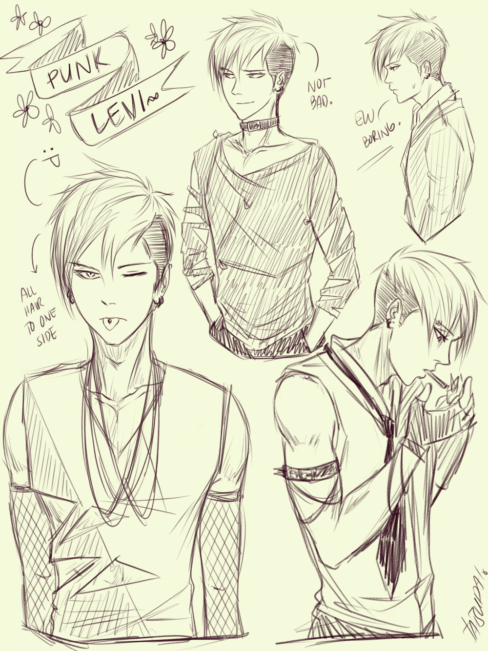 tatsudai:  i do want to draw more proper punk levi, but for now, have some quick