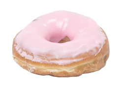 httpkitsune:  pink frosted donut  ♡   (it’s transparent!) 