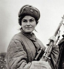 fuckyeahhistorycrushes:  My history crush is Lyudmila Pavlichenko.  She was a Ukrainian sniper during WW2, joining after the university she was studying at got bombed. She was so good and so well-known that the Nazis tried to bribe her to join them,