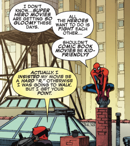 lilbit4point0:markmoreland:The best panels from Deadpool & Spider-Man #6.The X-Men one tho