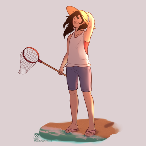 orangenottangerine:Haruka Fashion Week Day 5 : SUMMERLooking for fish to catch just like dad