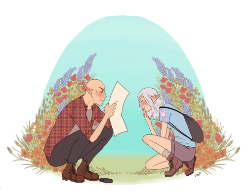 sihaofskyhold:i commissioned wonderful, amazing @limpstella​ to draw those two dorky biologists from