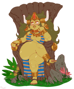 nsfw-roly: Young Pheroa in her tree throne,