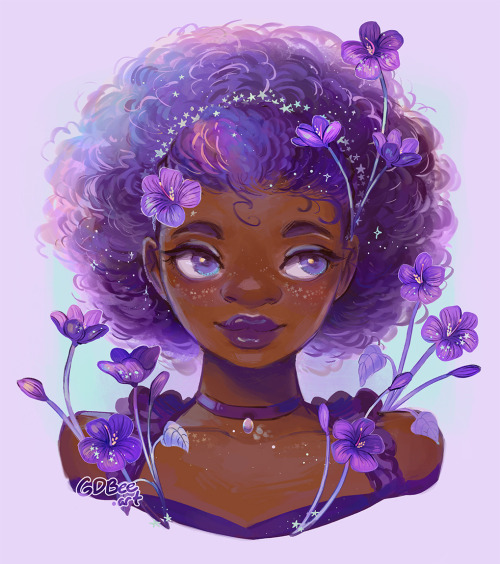 prinnay: afro and violets >u<