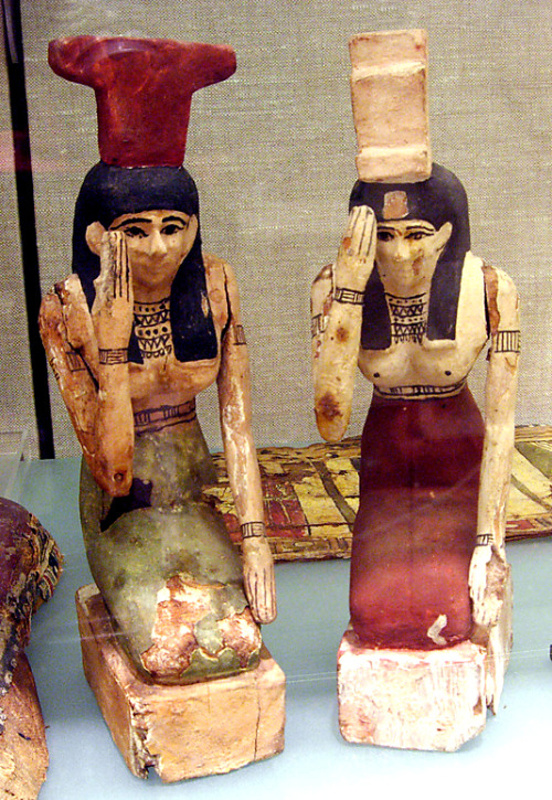 Goddesses Isis (right) and Nephthys (left) mourning the death of Osiris 664–30 B.C. Ptole