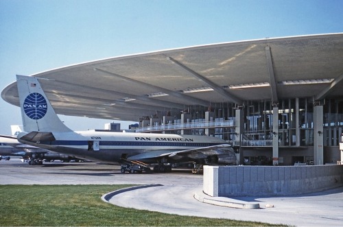 Pan Am 707-100 at Worldport, John F Kennedy Airport, New York City, 1961