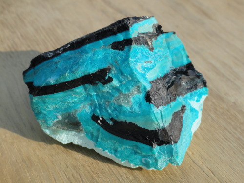 Tenorite with Chrysocolla CuO  -  04.AB.10 (Strunz)(from Sagasca Mine, Chile) Here we have a Zebra s