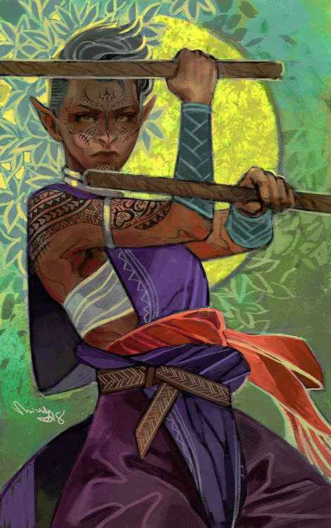 theminttu: Commission for @kamidoodles of her Lavellan, Bituin! Bituin is based on Filipino culture 